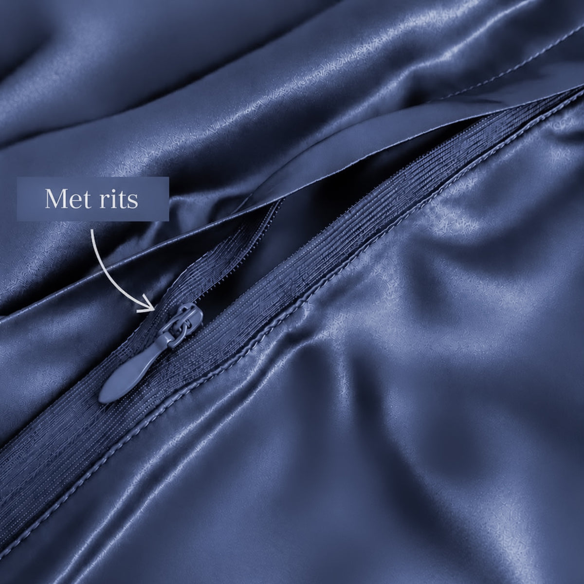 VietLua Kissenbezug aus 100 % Maulbeerseide (Mitternachtsblau)