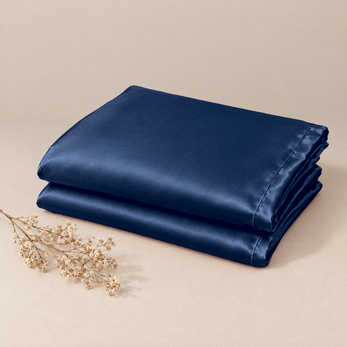 VietLua Kissenbezug aus 100 % Maulbeerseide (Mitternachtsblau)